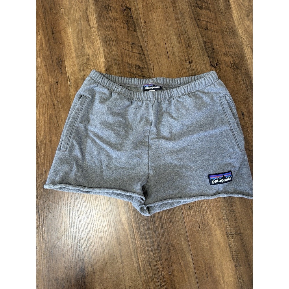 Patagonia Organic Cotton Sweat Shorts Womens Medium Gray Elastic Waist Pockets